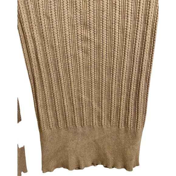 Vintage Old Navy Ribbed Cotton Sweater Neutral Tan M - Picture 3 of 8